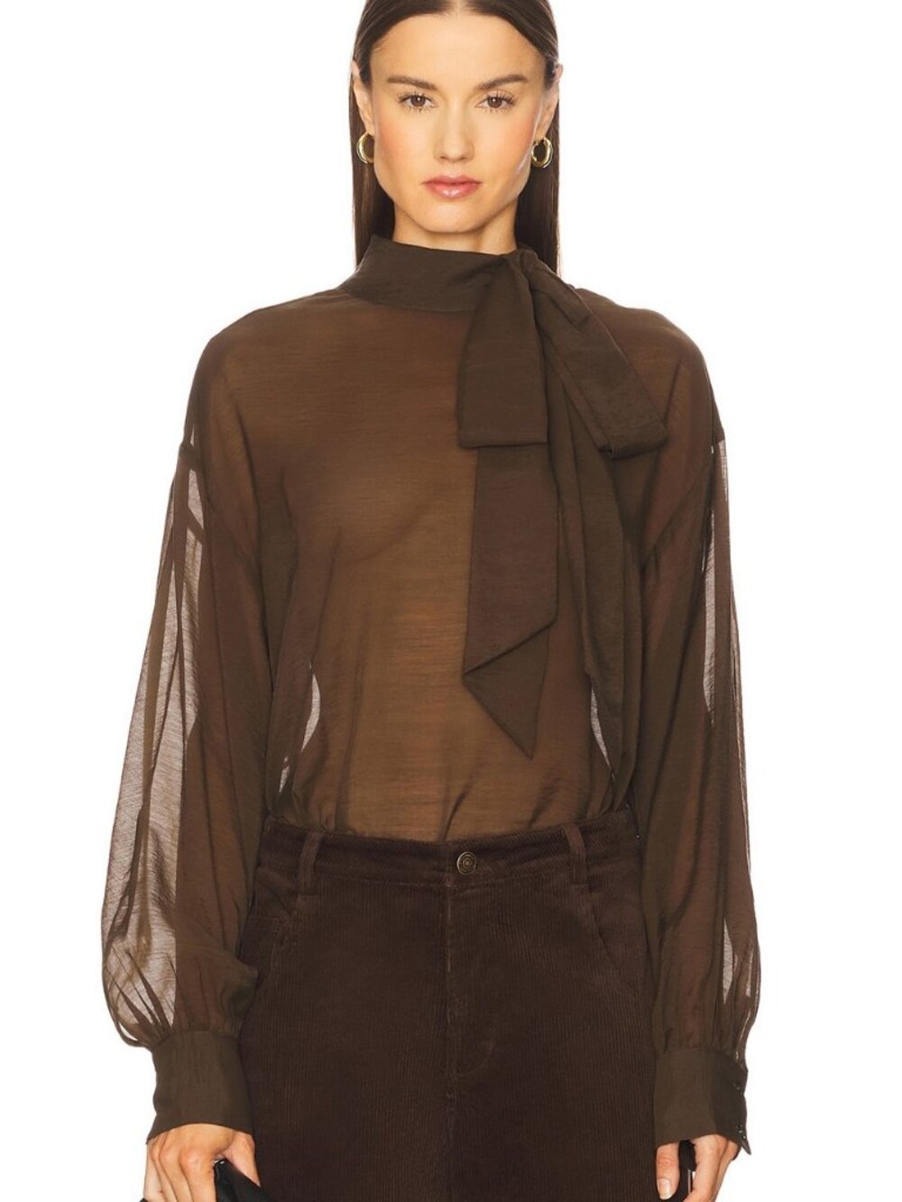Steve Madden Sutton Top Dark Espresso SZ L 75% lyocell, 25% nylon Machine wash